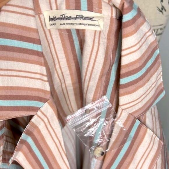 NEW! Free People Printed Poolside Boyfriend Shirt Size Small - Picture 7 of 9